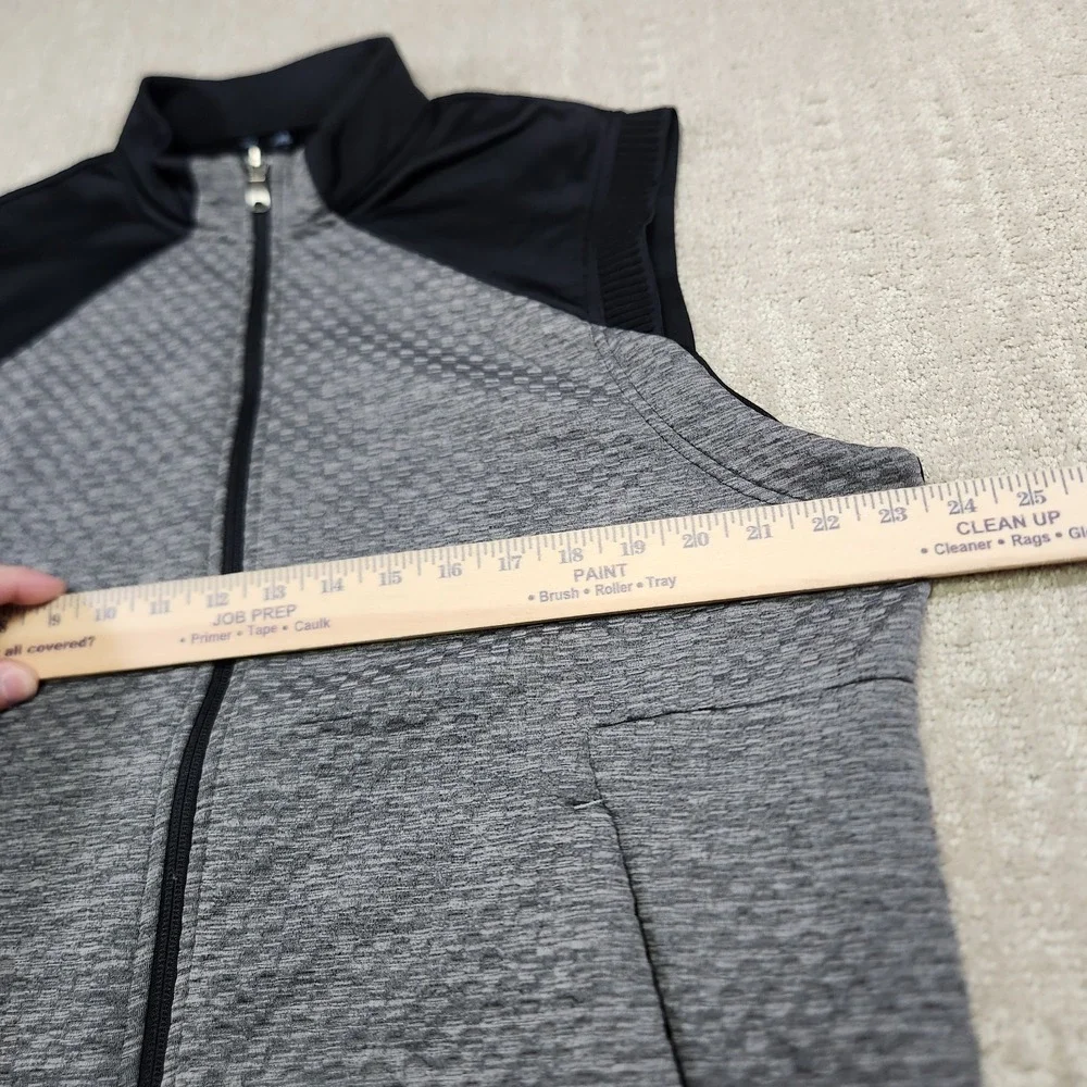 Adidas Vest Men Large Cold Ready Golf Full Zip Gray‎ Textured Fleece Gray Black